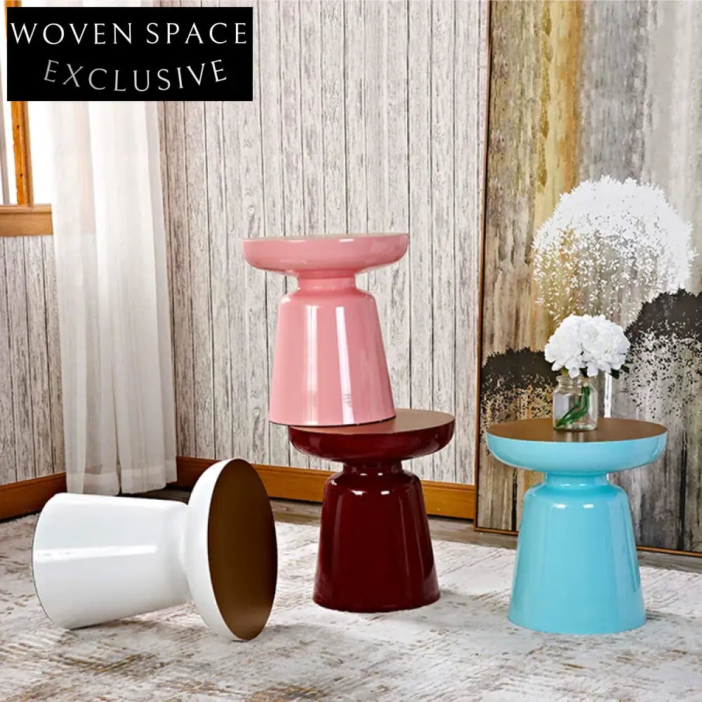 Industrial Antique Brass Metal Round Living Room Sofa Side Accent Coffee Table