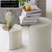 Chic Concrete & Gold Nesting Side Tables - Stackable Round Coffee Table Set