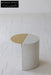 Chic Concrete & Gold Nesting Side Tables - Stackable Round Coffee Table Set