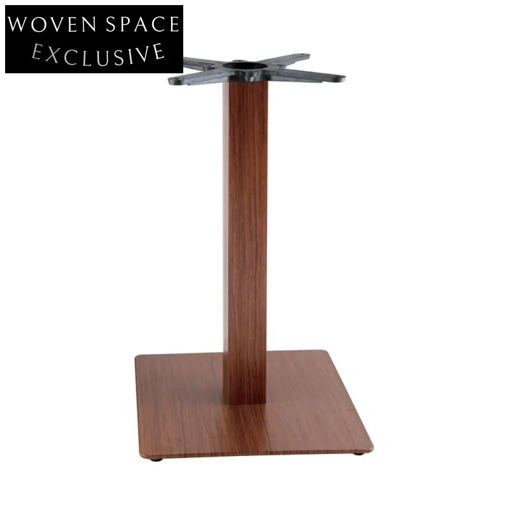 Industrial Iron Stamping Leg Table Base with Solid Walnut Wood Veneer Top