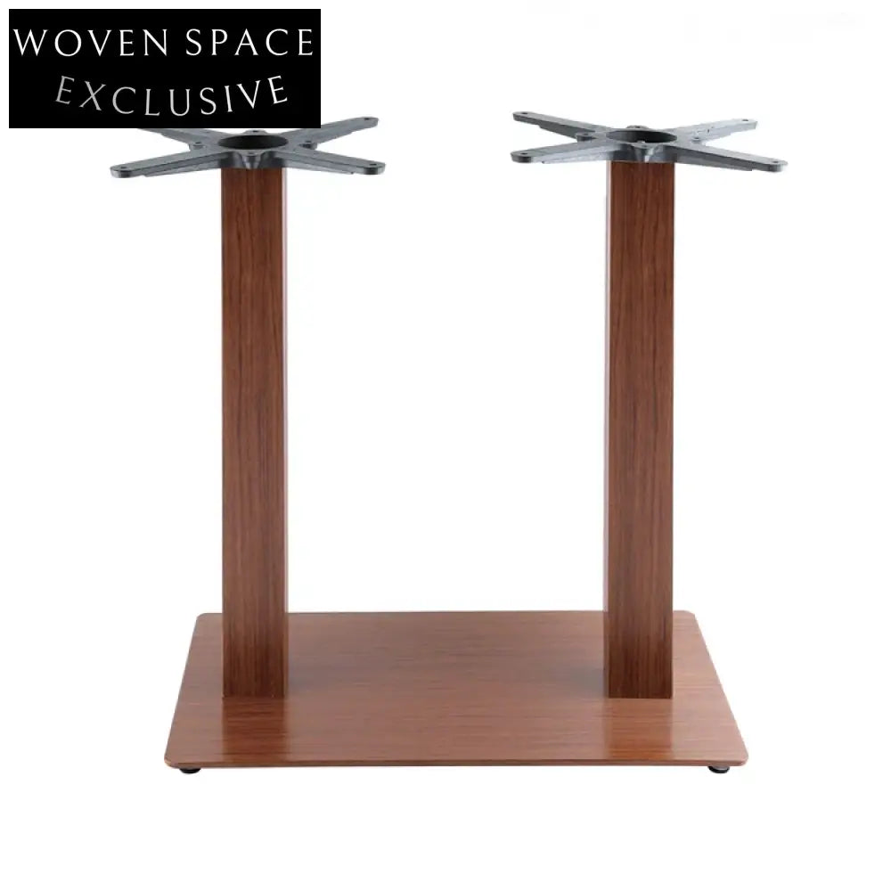 Industrial Iron Stamping Leg Table Base with Solid Walnut Wood Veneer Top