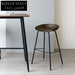 Industrial Retro Leather High Back Bar Stool with Sturdy Metal Frame