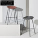 Industrial Retro Leather High Back Bar Stool with Sturdy Metal Frame
