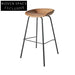 Industrial Retro Leather High Back Bar Stool with Sturdy Metal Frame