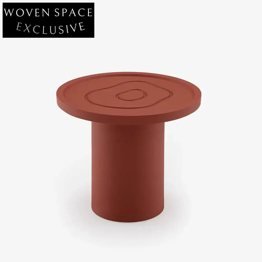 Industrial Solid Wood Round Coffee Table - Modern Living Room End Tea Table