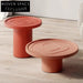 Industrial Solid Wood Round Coffee Table - Modern Living Room End Tea Table