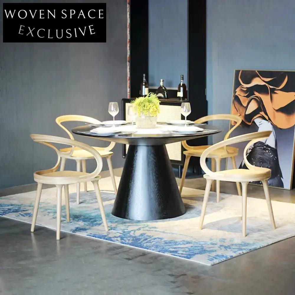 Innovative Hand-Made Curved Backrest Solid Ash Wood Restaurant Dining Chair