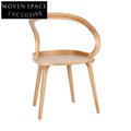 Innovative Hand-Made Curved Backrest Solid Ash Wood Restaurant Dining Chair