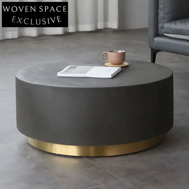 Internet celebrity small apartment cement coffee table round light luxury Nordic creative ins modern simple expression