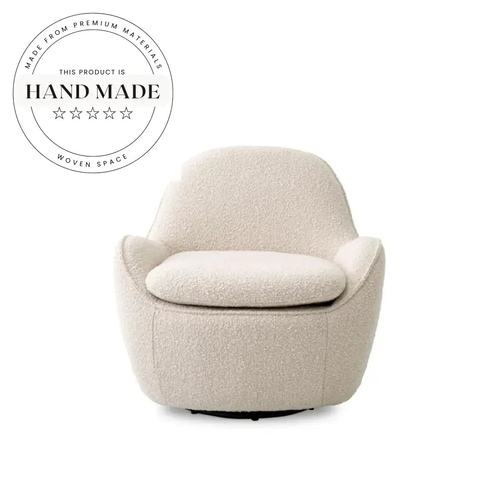 Inviting White Boucle Swivel Recliner Lounge Chair for Modern Living Room