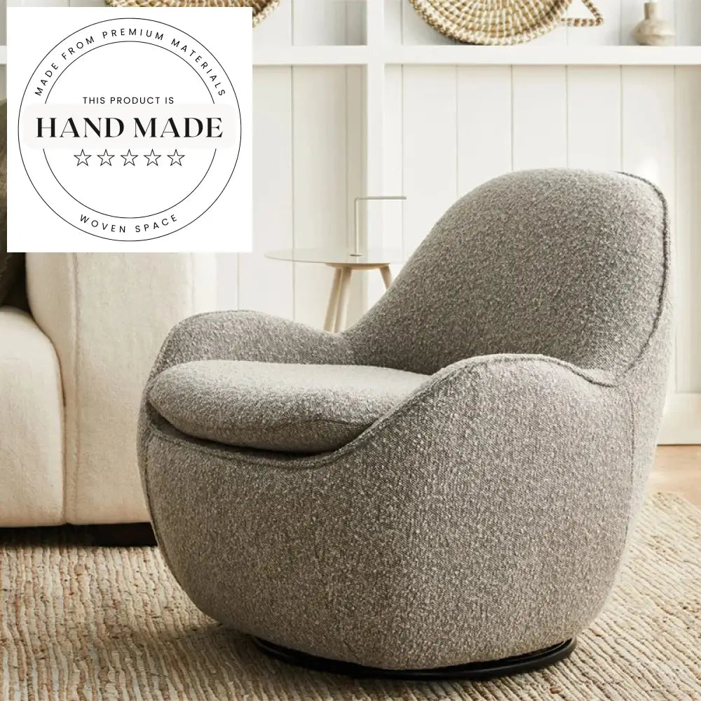 Inviting White Boucle Swivel Recliner Lounge Chair for Modern Living Room