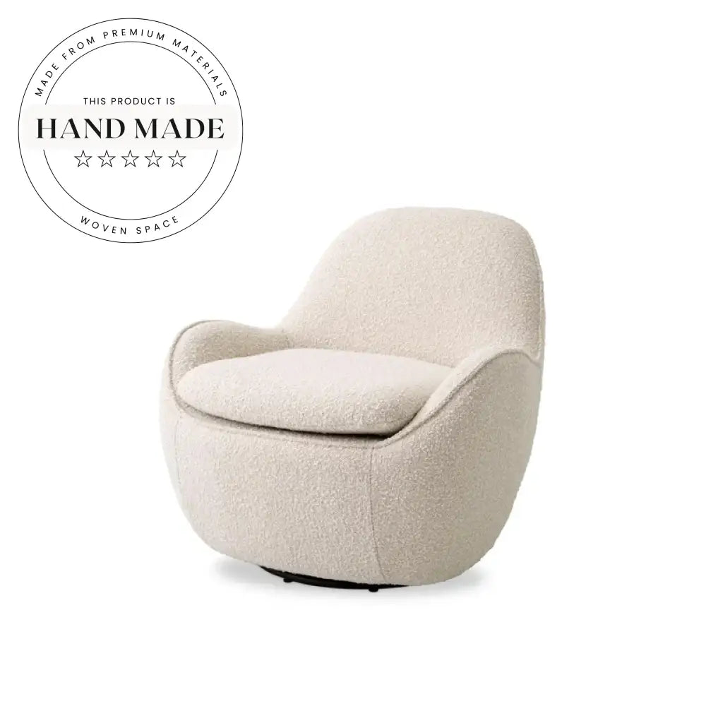 Inviting White Boucle Swivel Recliner Lounge Chair for Modern Living Room