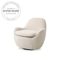 Inviting White Boucle Swivel Recliner Lounge Chair for Modern Living Room