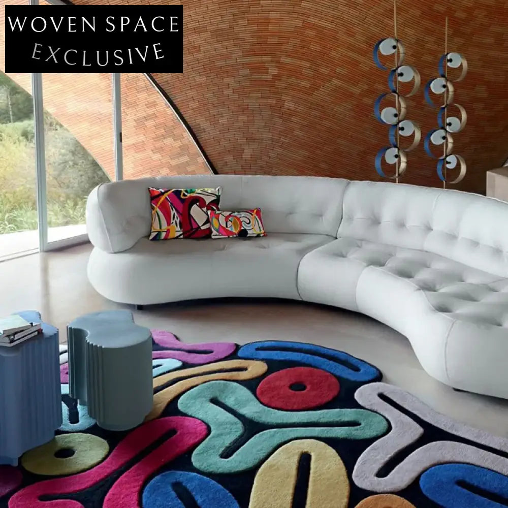 Irregular Nordic Wool Blend Geometric Pattern Living Room Carpet