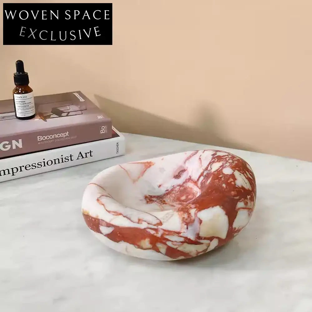 Irregular Textured Marble Fruit Serving Tray - Modern Decorative Platter