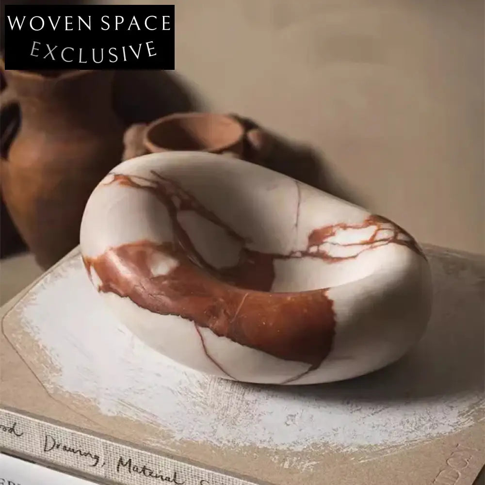 Irregular Textured Marble Fruit Serving Tray - Modern Decorative Platter