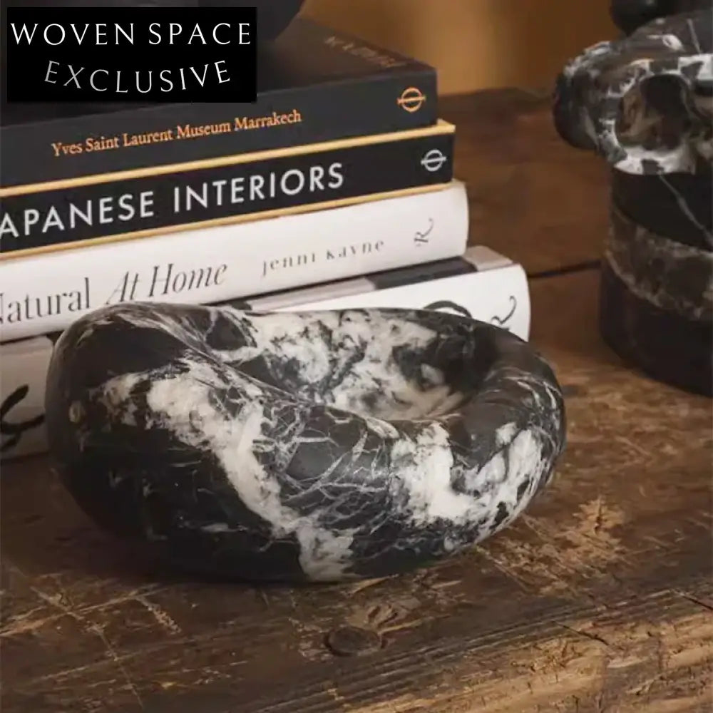 Irregular Textured Marble Fruit Serving Tray - Modern Decorative Platter