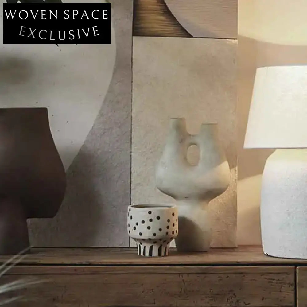 Irregular Two-Hole Ceramic Tabletop Vase for Modern Nordic Home Decor