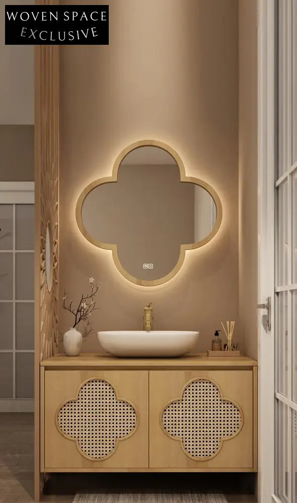Isla Rattan Bathroom Cabinet with Ceramic Basin