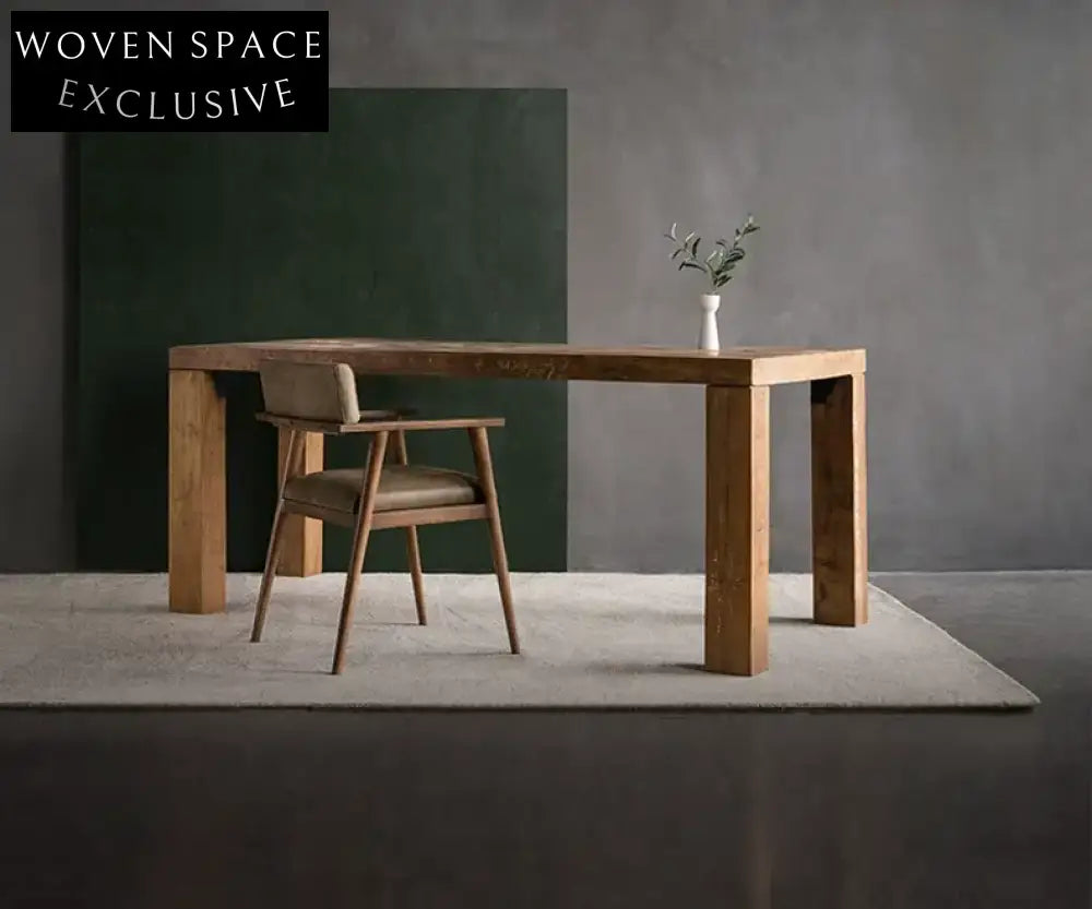 Isolde Genuine Leather Teak Wood Dining Chair Nostalgic Black / Shipping in June-July