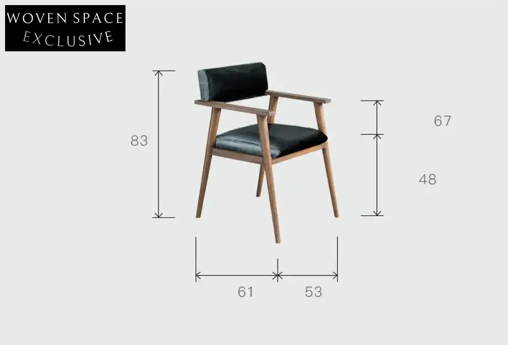 Isolde Genuine Leather Teak Wood Dining Chair Nostalgic Black / Shipping in June-July