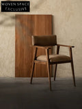 Isolde Genuine Leather Teak Wood Dining Chair Nostalgic Black / Shipping in June-July