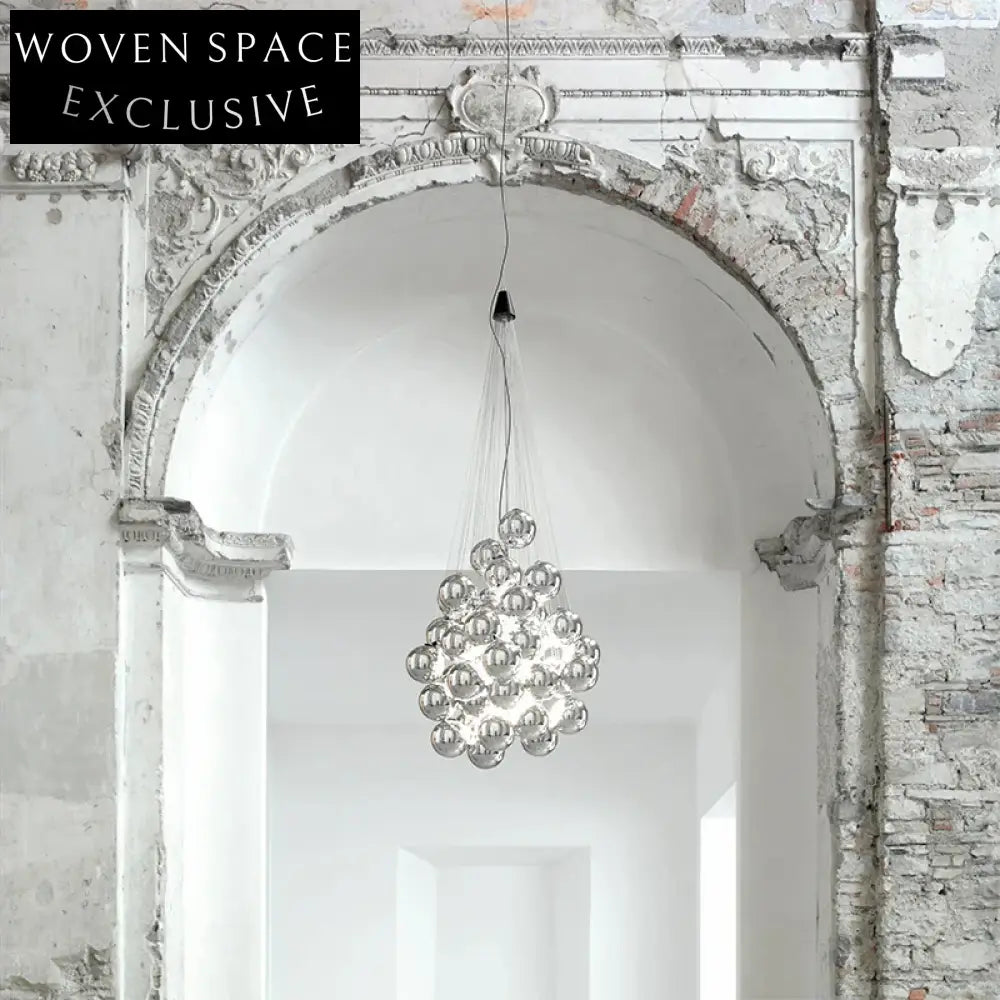 Italian Bubble Frosted Glass LED Staircase Chandelier for Elegant Living Spaces