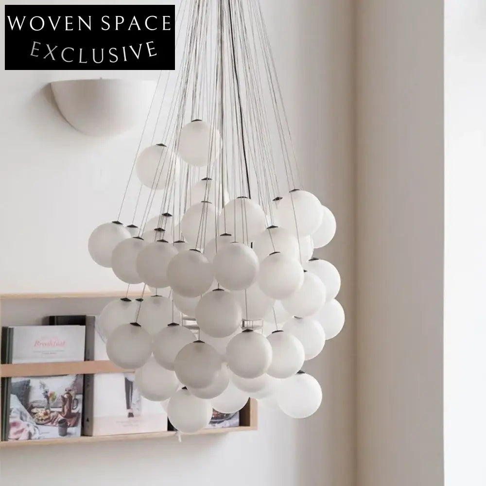 Italian Bubble Frosted Glass LED Staircase Chandelier for Elegant Living Spaces