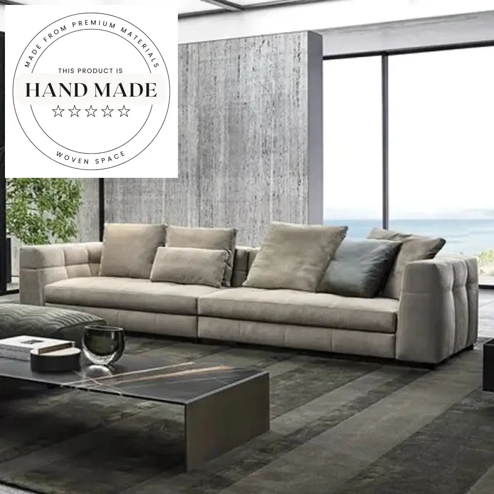Italian Design Flax Fabric Modern 3-4 Seat Sectional Sofa
