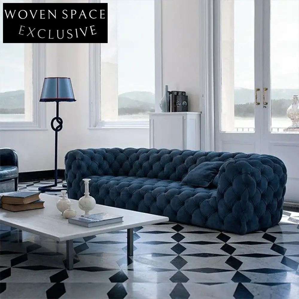 Italian Design Modern Luxury Soft Fabric Chesterfield Living Room Sofa