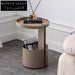 Italian Design Round Metal Sofa Side Table with Wooden Top for Living Room