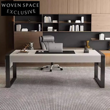 Italian Design Saddle Leather Computer Desk for Elegant Home Office Spaces