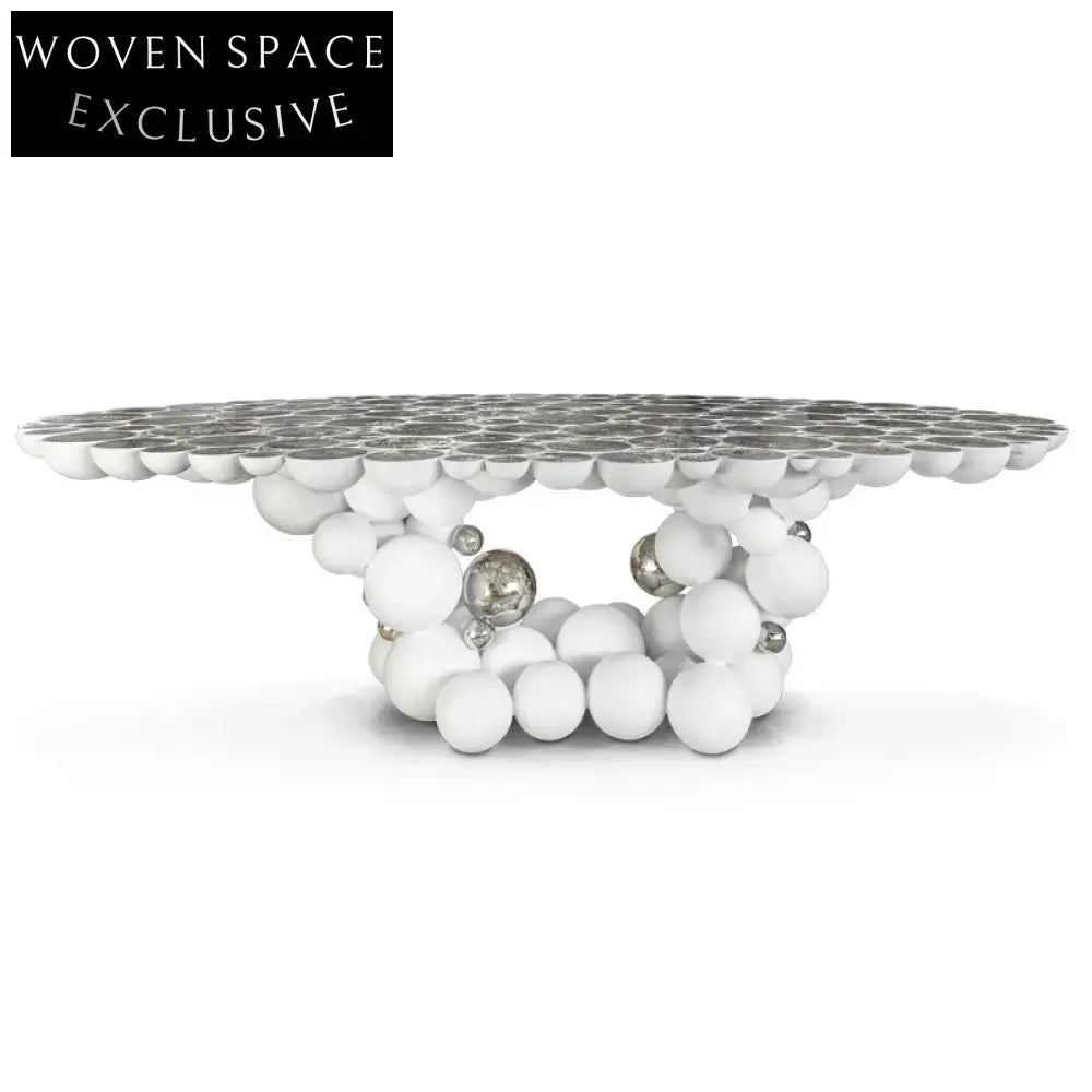 Italian Designer Fiberglass Oval Bubble Dining Table - Modern Luxury Style