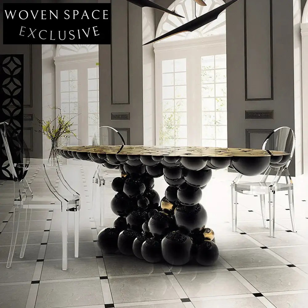 Italian Designer Fiberglass Oval Bubble Dining Table - Modern Luxury Style