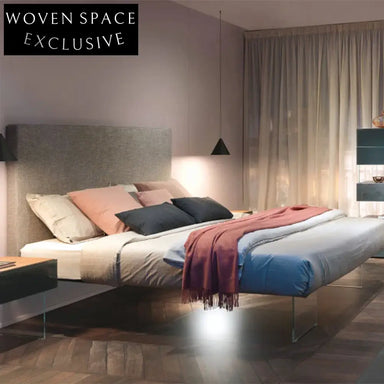 Italian Designer Luxury Leather King Size Floating Platform Bed Frame