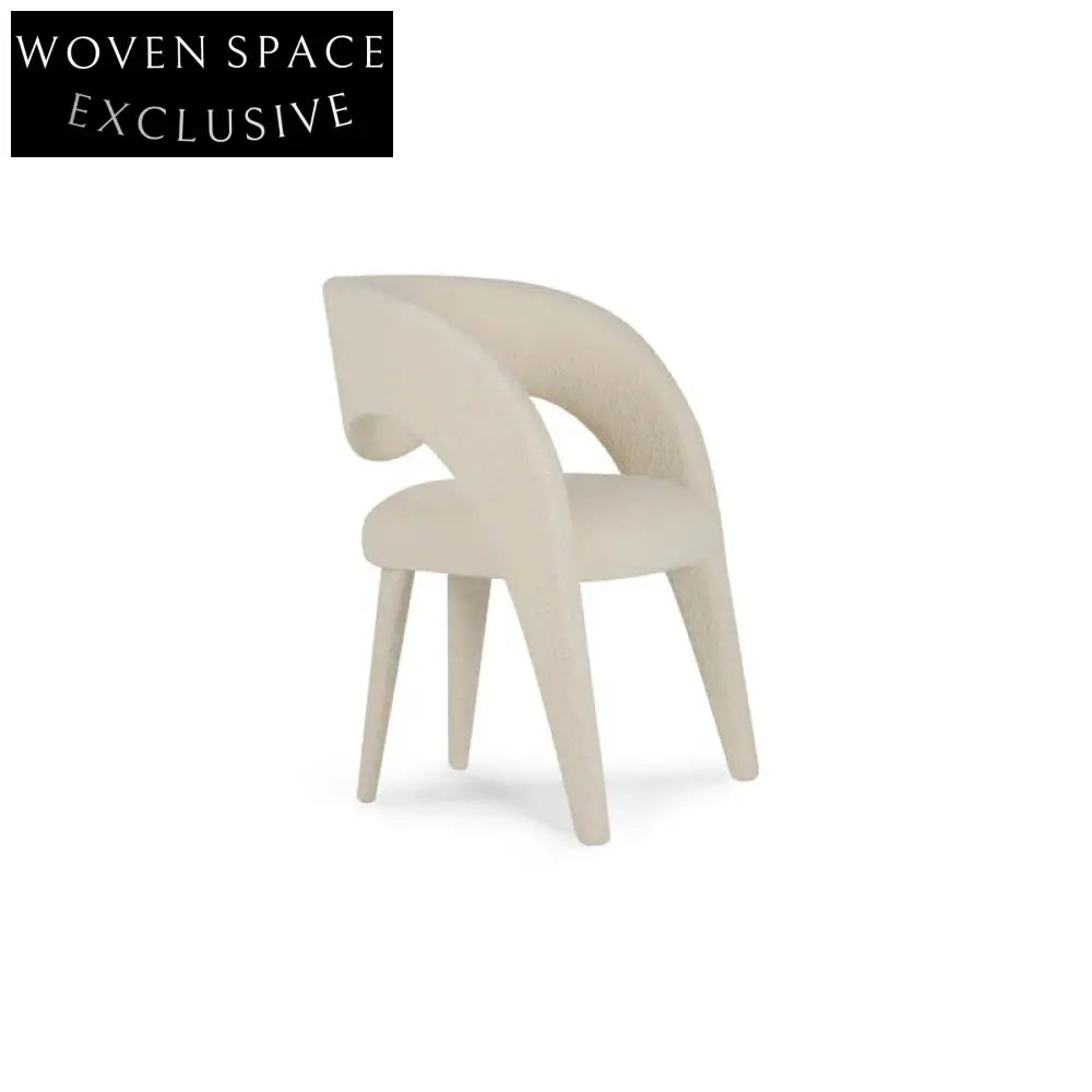Italian Designer Luxury Velvet Fabric Curved Backrest Dining Chair Elegant