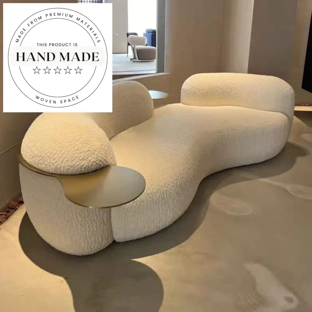 Italian Designer Modern Curved Velvet Fabric Irregular Living Room Sofa