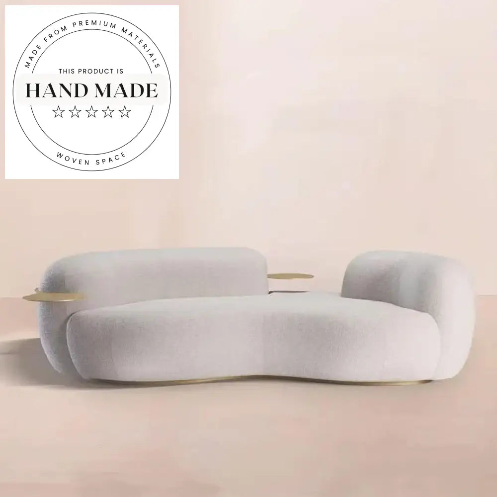 Italian Designer Modern Curved Velvet Fabric Irregular Living Room Sofa