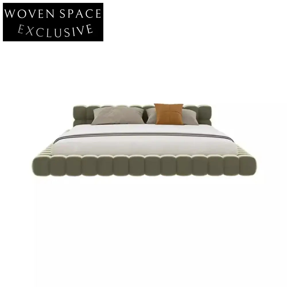 Italian Elegance Suede Fabric Sofa Bed, Solid Wood Frame, Plush Comfort Bed