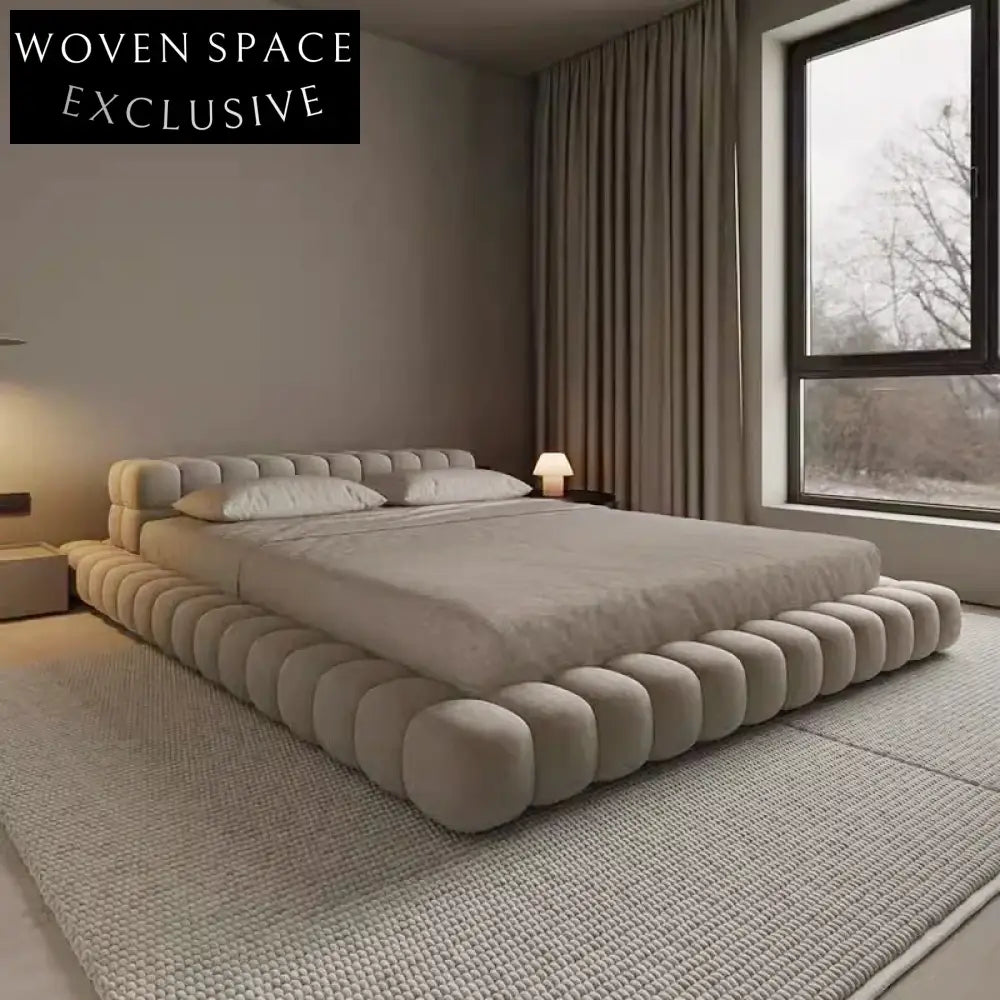 Italian Elegance Suede Fabric Sofa Bed, Solid Wood Frame, Plush Comfort Bed