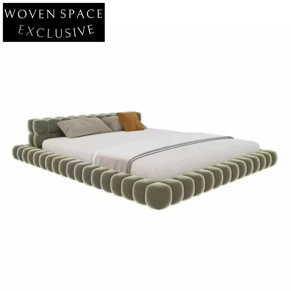 Italian Elegance Suede Fabric Sofa Bed, Solid Wood Frame, Plush Comfort Bed