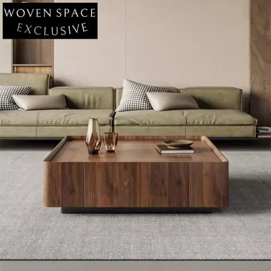 Italian Elegance Wood Veneer Modern Living Room Coffee Table