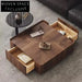 Italian Elegance Wood Veneer Modern Living Room Coffee Table