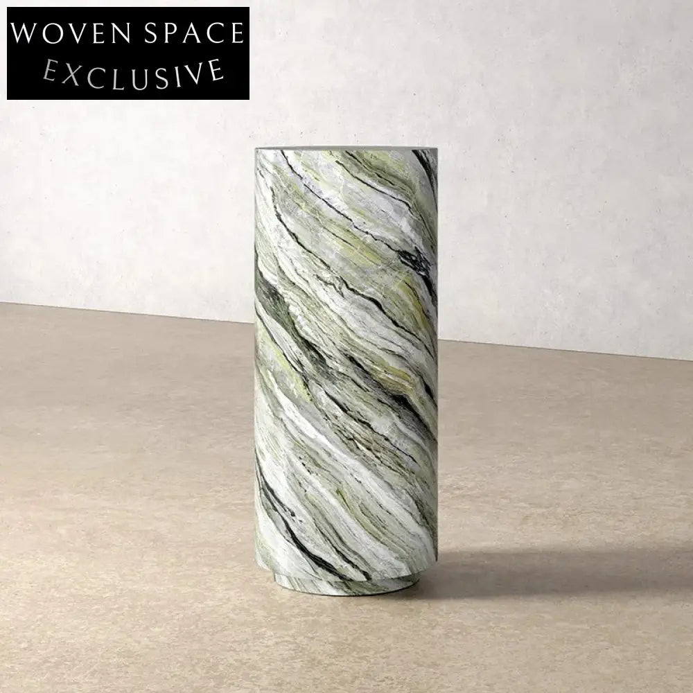 Italian Green Marble Round Side Coffee Table for Modern Living Room