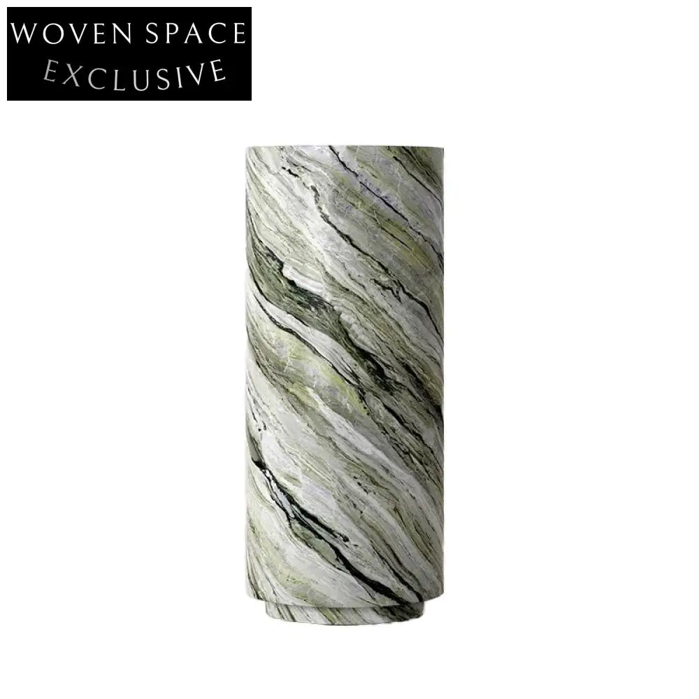 Italian Green Marble Round Side Coffee Table for Modern Living Room