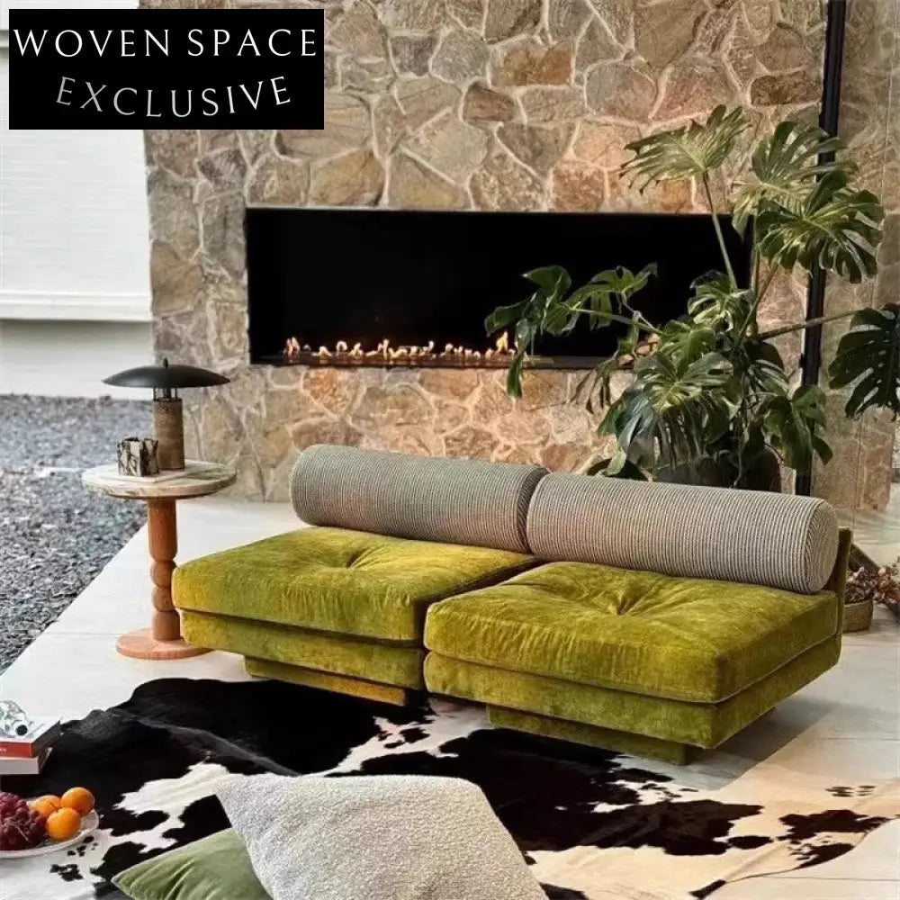 Italian Light Luxury Corduroy Velvet Modular Combined Sectional Living Room Sofa