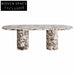 Italian Light Luxury Minimalist Calacatta Viola Marble Round Dining Table