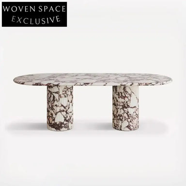 Italian Light Luxury Minimalist Calacatta Viola Marble Round Dining Table