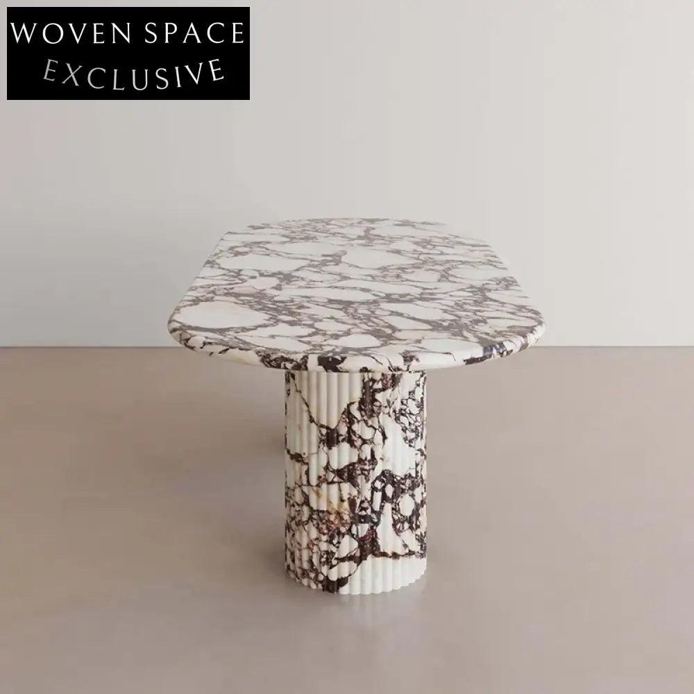 Italian Light Luxury Minimalist Calacatta Viola Marble Round Dining Table