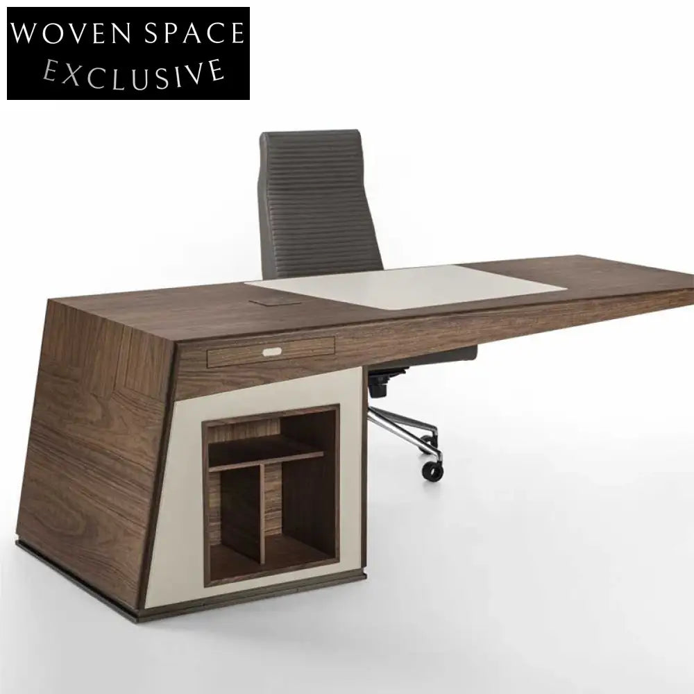 Italian Light Luxury Modern Executive Wooden Desk Table for Home Office